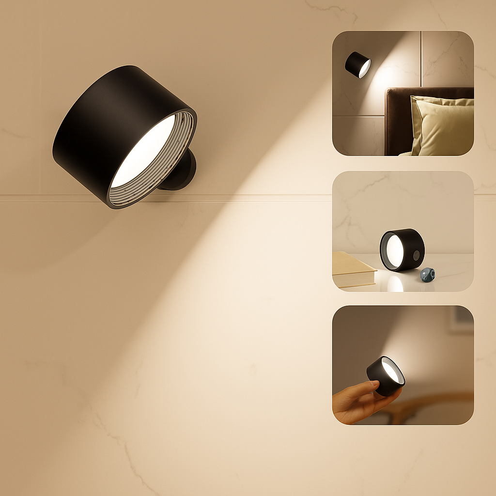 LAMPARA LED DE PARED INALAMBRICA RECARGABLE 360°